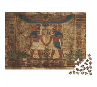 Art de l'Egypte Ancienne Puzzle 1000 Pièces avec Emboîtement Parfait, Puzzle d'art défi Entre Amis pour Un Tableau À Encadrer, Superbe Idée Cadeau 38x26cm/1000pcs