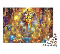 Art de l'Égypte Ancienne Puzzle 1000 Pièces Papier Écologique pour Enfants, Puzzle Relaxation Mentale, Amusement Après École, Puzzle Top Noté Rapport Qualité-Prix 38x26cm/1000pcs