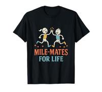 Art de l'empreinte Cardiaque de Mile-Mates for Life Running Crew T-Shirt