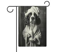 Art de l'épagneul breton _ Impression d'art de salle de bain _ Décoration murale amusante de salle de bain _ Épagneul breton dans les toilettes _ -1_1 drapeau extérieur jardin populaire design