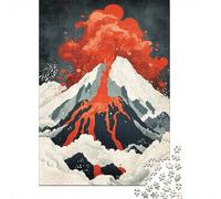 Art de l'éruption du Volcan 1000 Pièces Carton Extra Épais Puzzle Classique Couple Partenaires Entraînement du Cerveau Belle Décoration Idée Cadeau 52x38cm/1000pcs