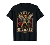 Art de l'icône catholique de la Bataille de l'archange Saint Michel T-Shirt
