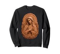Art de l'icône de dévotion catholique en Relief de la Vierge Marie Sweatshirt