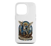 Art de l'icône sacrée de l'archange Byzantin Saint Michel Coque pour iPhone 13 Pro