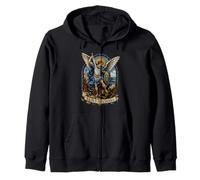 Art de l'icône sacrée de l'archange Byzantin Saint Michel Sweat à Capuche