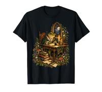 Art de Livre Vintage Frog Writer aux chandelles Cottagecore T-Shirt