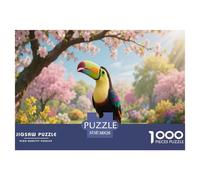 Art de l'oiseau Tropical Toucan pour Adultes 1000 Pièces Animal Puzzles Cadeaux d'anniversaire pour Noël Jeu De Défi Familial Jeux Éducatifs Décoration Stress Relief Toy 38x26cm/1000pcs