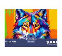 Art de Loup coloré_1 Pièces À Structure Solide Parfait pour Renforcer Les Capacités De Résolution Et Profiter du Temps Libre 38x26cm/1000pcs