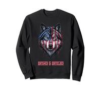 Art de Loup Patriotique Force Indomptable et Résiliente Sweatshirt