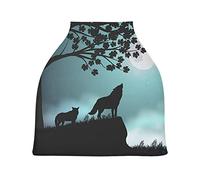 Art De Loups De Lune Housse de Canopée pour Poussette,Siège de Voiture pour Bébé Dais Siège Auto Couverture D'Allaitement Pare-Soleil Respirant Extensible pour Bébé
