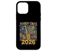 Art de Mascarade de Saxophone Jazz New Orleans de Mardi Gras 2026 Coque pour iPhone 12 Mini