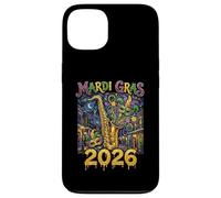 Art de Mascarade de Saxophone Jazz New Orleans de Mardi Gras 2026 Coque pour iPhone 13