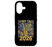 Art de Mascarade de Saxophone Jazz New Orleans de Mardi Gras 2026 Coque pour iPhone 17