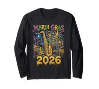 Art de Mascarade de Saxophone Jazz New Orleans de Mardi Gras 2026 Manche Longue