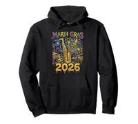 Art de Mascarade de Saxophone Jazz New Orleans de Mardi Gras 2026 Sweat à Capuche