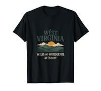 Art de Montagne en Forme de cœur Sauvage et Merveilleux de Virginie-Occidentale T-Shirt