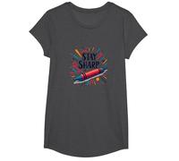 Art de Motivation inspiré du Crayon Stay Sharp pour Les créations T-Shirt, Fille, Chiné Foncé, L