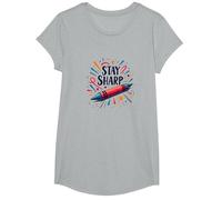Art de Motivation inspiré du Crayon Stay Sharp pour Les créations T-Shirt, Fille, Gris Chiné, L