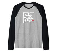 Art de mots japonais « Sea » Manche Raglan