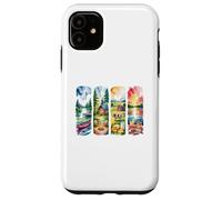 Art de Paysage d'aventure en Plein air Aquarelle Rustique Coque pour iPhone 11
