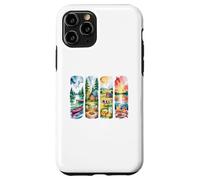 Art de Paysage d'aventure en Plein air Aquarelle Rustique Coque pour iPhone 11 Pro