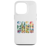 Art de Paysage d'aventure en Plein air Aquarelle Rustique Coque pour iPhone 13 Pro