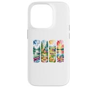 Art de Paysage d'aventure en Plein air Aquarelle Rustique Coque pour iPhone 14 Pro