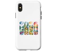 Art de Paysage d'aventure en Plein air Aquarelle Rustique Coque pour iPhone X/XS