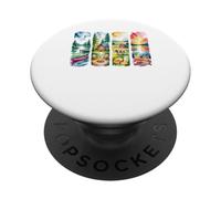 Art de Paysage d'aventure en Plein air Aquarelle Rustique PopSockets PopGrip Adhésif