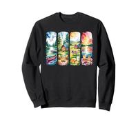 Art de Paysage d'aventure en Plein air Aquarelle Rustique Sweatshirt