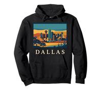 Art de Paysage Urbain Vintage rétro de Dallas Skyline Texas Sweat à Capuche