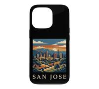 Art de Paysage Urbain Vintage rétro de la Ligne d'horizon de San Jose en Californie Coque pour iPhone 13 Pro