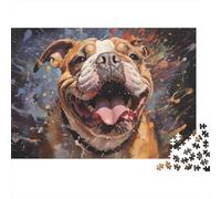 Art de Peinture Bouledogue Puzzle 1000 Pièces pour Adultes, Un Jeu De Dexérité Très Difficile Puzzle,Jeu D'intelligence l'art De La Décoration Moderne 52x38cm/1000pcs