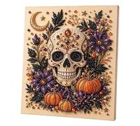 Art de perles d'Halloween fait à la main comme jolie peinture 3D à faire soi-même pour adultes et décoration murale d'automne pour débutants, fête saisonnière (A, A)