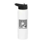 Art de plage rétro vintage pour fille Pin-Up Stainless Steel Insulated Water Bottle