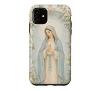 Art de prière catholique de la Vierge Marie Florale avec Une grâce paisible Coque pour iPhone 11