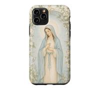 Art de prière catholique de la Vierge Marie Florale avec Une grâce paisible Coque pour iPhone 11 Pro