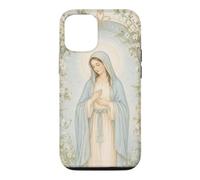 Art de prière catholique de la Vierge Marie Florale avec Une grâce paisible Coque pour iPhone 12/12 Pro