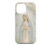 Art de prière catholique de la Vierge Marie Florale avec Une grâce paisible Coque pour iPhone 13 Pro Max