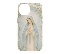 Art de prière catholique de la Vierge Marie Florale avec Une grâce paisible Coque pour iPhone 14