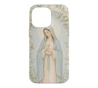 Art de prière catholique de la Vierge Marie Florale avec Une grâce paisible Coque pour iPhone 14 Pro Max