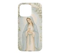 Art de prière catholique de la Vierge Marie Florale avec Une grâce paisible Coque pour iPhone 15 Pro Max