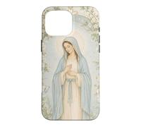 Art de prière catholique de la Vierge Marie Florale avec Une grâce paisible Coque pour iPhone 16 Pro Max
