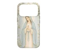 Art de prière catholique de la Vierge Marie Florale avec Une grâce paisible Coque pour iPhone 17 Pro