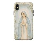 Art de prière catholique de la Vierge Marie Florale avec Une grâce paisible Coque pour iPhone X/XS