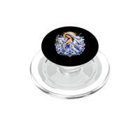 Art de prière catholique Floral Bleu de l'île Grecque de la Vierge Marie PopSockets PopGrip pour MagSafe