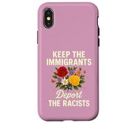 Art de Protestation Floral Floral de Fleurs Sauvages pour empêcher Les Immigrants d'expulser Les racistes Coque pour iPhone X/XS