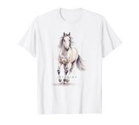 Art de Race de Cheval Arabe T-Shirt Graphique avec Valeur, Homme, Blanc, S