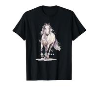 Art de Race de Cheval Arabe T-Shirt Graphique avec Valeur, Homme, Noir, M