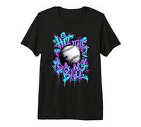 Art de Rue de Baseball Hit The Dang Ball T-Shirt Haut de Gamme